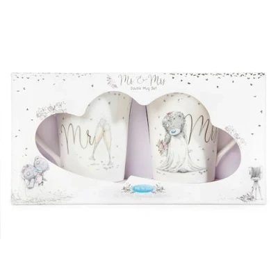 Image of Me to You Tatty Teddy Mr &amp; Mrs Double Mug Gift Set Official Wedding Collection, White