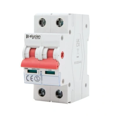 Image of Elucian CU2MS100 2 Pole 100A Mains Isolator Switch