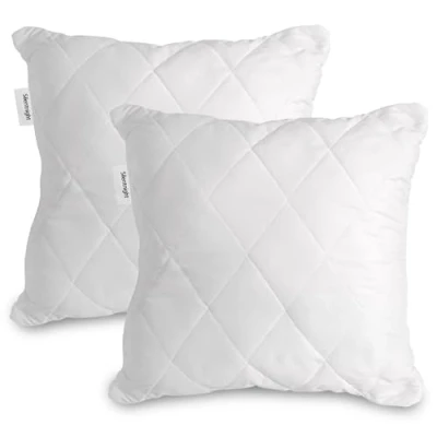 Image of Silentnight Quilted Cushion Inserts Pack of 2 Luxurious Cushions Pads with Cover, Bouncy Fibres, Hypoallergenic and Machine Washable 45 x 45cm (18&quot; 18&quot;)