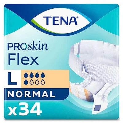 Image of Tena Proskin Flex Normal (Large) Incontinence Pad 34 Pieces