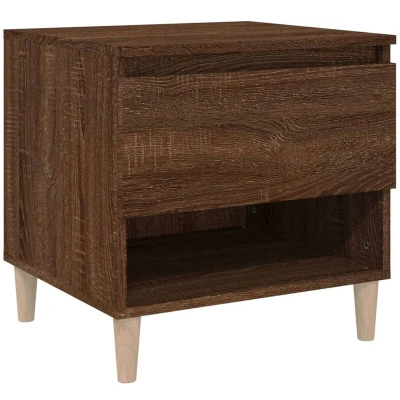Image of vidaXL Bedside Table Brown Oak 50x46x50 Engineered Wood