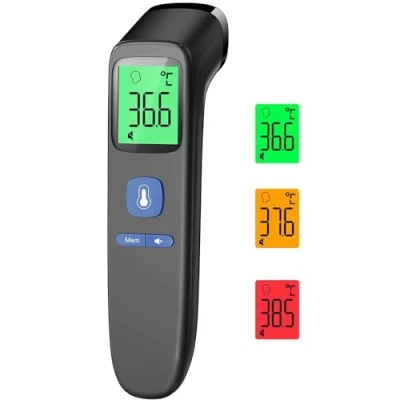 Image of Forehead Thermometer for Adults, Infrared Digital Kids, Touchless Baby Thermometer, Accurate Reading with Large Display, Mute Mode, Memory Recall, Fever Alarm Black