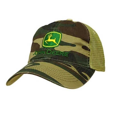 Image of John Deere NCAA Mens Camo Mesh Back Logo Core Baseball Cap