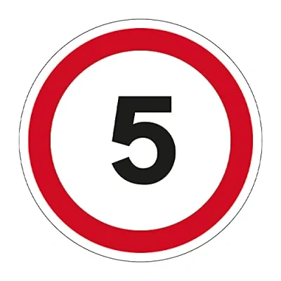 Image of 5Mph Safety Floor Sticker, Hard Wearing Non Slip/Abrasive Lamination, R9 Grade For Slip Resistance, High Strength Adhesive Backing, 400mm Diameter