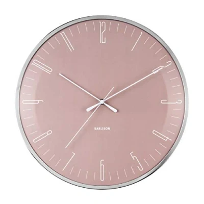 Image of Karlsson KA5754PI Silent Watches, Metal Glass, Pink, 27,5 x 5
