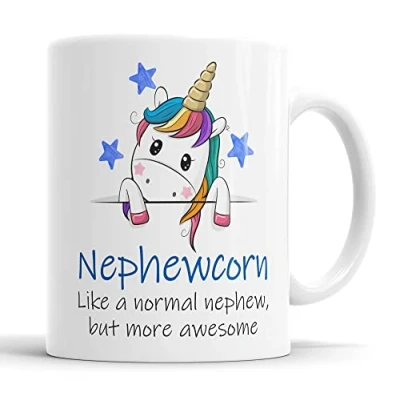 Image of Nephewcorn Mug Nephew Unicorn Cup for Fathers Day Birthday Christmas Funny Present