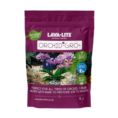 Image of Lava Lite Orchid Gro+ Medium for Healthy Blooms and Growth, Specialist Care Works All Orchids Available in 1 Ltr or 3 (3Ltr)