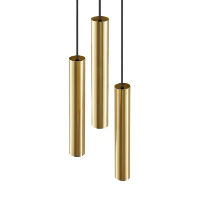 Image of Lindby pendant light Joffrey, Ø 24 cm, brass, 3 bulb, GU10