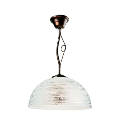 Image of Emilio Dome Pendant Ceiling Lights With Glass Shade, Brown, 1x E27