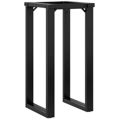 Image of vidaXL Cast Iron O Frame Dining Table Legs Industrial Black Metal Support for Custom Tables and Desks in Living/Work Spaces, 40x40x73 cm