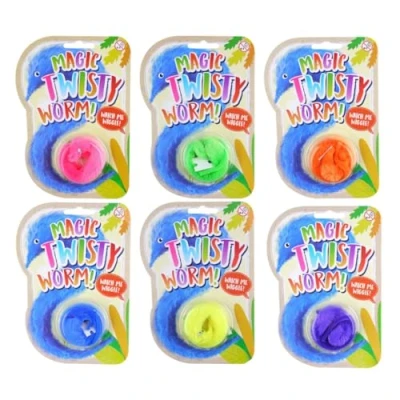 Image of LND Gifts Magic Twisty Worm Ultimate Kids Party Bag Filler, Tricks and Pranks For Kids, Stocking Fillers Flexible Wiggly Toy Pets