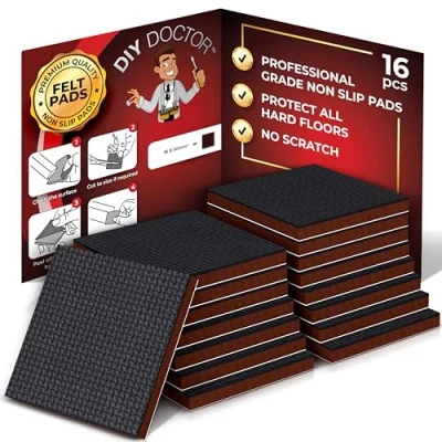 Image of DIY Doctor 16 pcs 50 mm Rubber Feet for Furniture Non Slip Pads Chair Floor Protectors Sofa Wooden Floors Premium