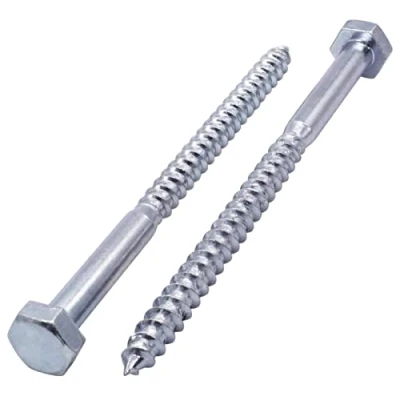 Image of SKIR&#039;CO (10 pcs) DIN 571 Zinc Plated Steel Hexagon Head Wood Screws M10 x 150 mm, Coach Screws, Hex Screw, Lag Bolts