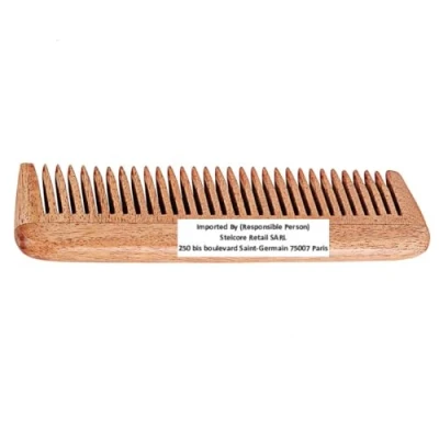 Image of SVATV HANDCRAFTED NEEMWOOD COMB FOR DETANGLING HAIR THICK, CURLY AND WAVY HAIR, NON STATIC ECO FRIENDLY WITH WIDE TOOTH GROOMING (N 16)