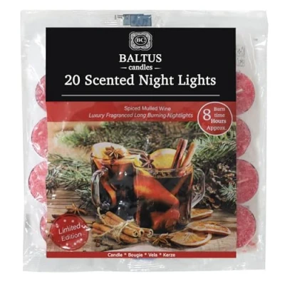 Image of Baltus 20 Scented Tea Candle Mulled Wine.8 Hours Burning t, Multi, JNS_465536