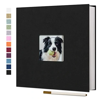Image of Vienrose Large Photo Album Self Adhesive for 4x6 8x10 10x12 Pictures Scrapbook DIY 40 Blank Pages with A Metallic Pen