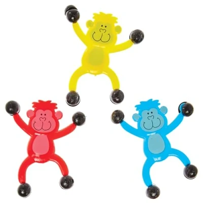 Image of Baker Ross FN103 Monkey Wall Climbers Pack of 6, Fun Party Bag Fillers for Kids, Fidget Toys