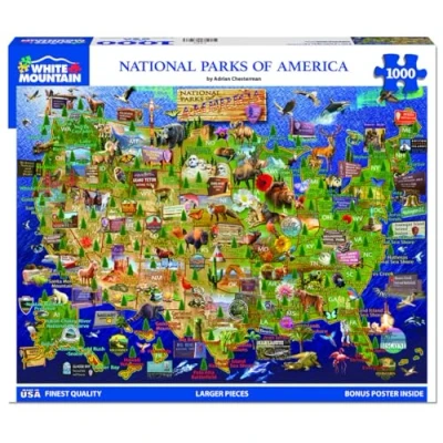 Image of White Mountain National Parks Puzzle Map 1000 Piece Puzzles Fun Collage Jigsaw for Adults and Family