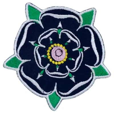 Image of Black Rose Yorkshire Iron on Sew Embroidered Patch