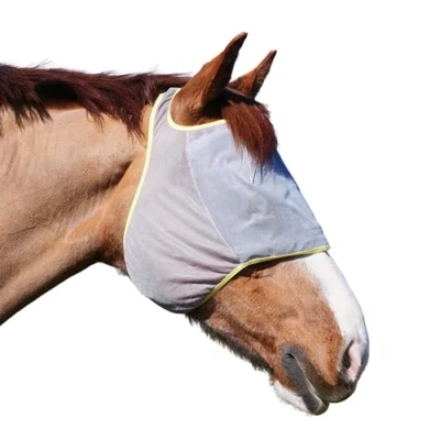Image of Equilibrium Field Relief Midi Fly Mask Without Ears Medium Grey/Yellow