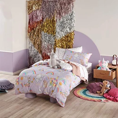 Image of Linen House Unicorniverse Duvet Cover Set Multicolour Cotton Size Toddler