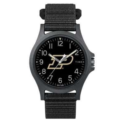 Image of Timex Men&#039;s Collegiate Pride 40mm Watch, Purdue Boilermakers, Adjustable Fast Wrap Fabric Band