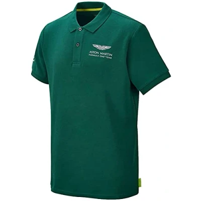 Image of Aston Martin F1 Sebastian Vettel Driver Mens Green Polo Shirt Cotton Size X Small