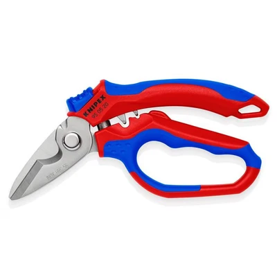 Image of Knipex Angled Electricians&#039; Shears with multi component grips, glass fibre reinforced plastic 160 mm 95 05 20 SB