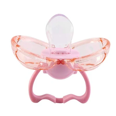 Image of Baby Pacifier, Safety Silicone Thumb Type Automatically Close Dust Proof Infant Nipple Soother(Pink Round Head)