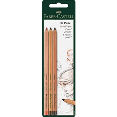 Image of Faber Castell PITT Pastel Pencils Set of 3 (Sanguine, Light Sepia &amp; Dark Sepia)