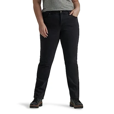 Image of Lee Women&#039;s Ultra Lux Comfort with Flex Motion Straight Leg Jeans, Midnight Bloom, 12