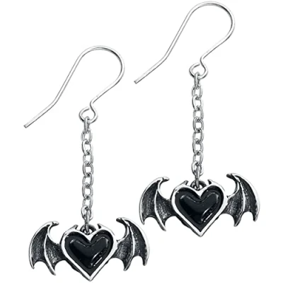 Image of Alchemy Gothic BlackSoul Women Earrings Silver Coloured, Pewter,