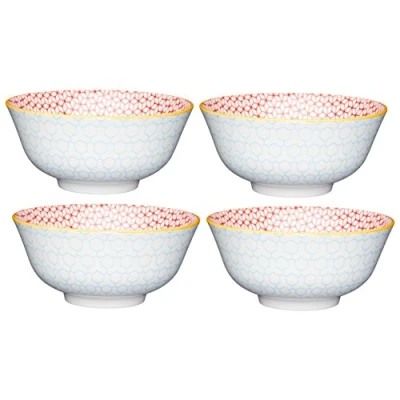 Image of KitchenCraft 16cm Ceramic Bowl Geometric Blue
