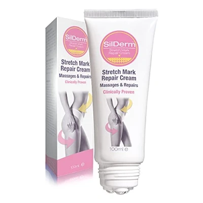 Image of SilDerm Stretch Mark Cream 100ml Firming Lotion for Body &amp; Tummy Butter Balm Men Women Moisturiser Natural Stretching Treatment