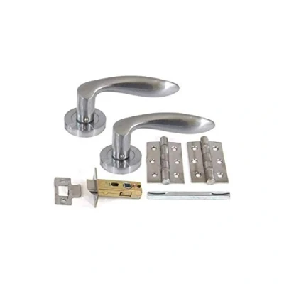 Image of Open Boxed Internal Door Handle Pack with Handles, Hinges &amp; Latch Chrome Finish