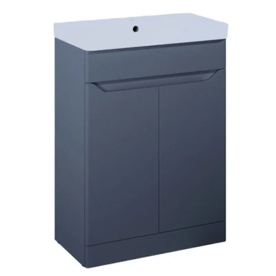 Image of Iflo Jalon 2 Door Floor Standing Base Unit 600mm (W) X 330mm (D) 800mm (H) Navy Blue Matt