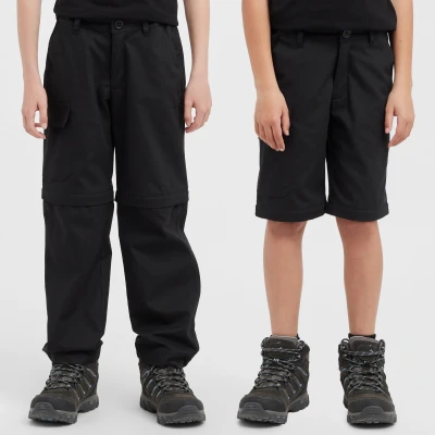 Image of Peter Storm Kids&#039; Ramble Convertible Zip Off Trousers &amp; Shorts with Articulated Knees 3 Pockets, Stretchy, Comfortable Lightweight Pants (UK, Age, 9 Years, 10 Regular, Black)