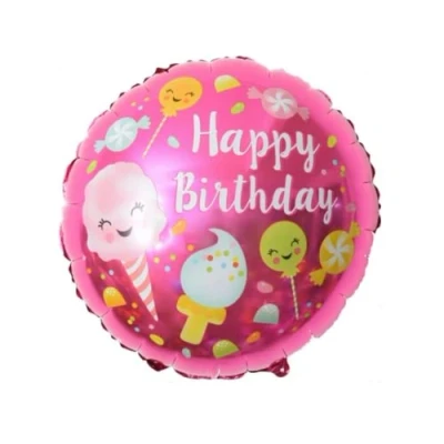 Image of Pink Sweets Round Foil Balloon, 45cm