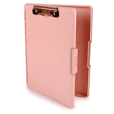 Image of Dexas Slimcase 2 Storage Clipboard with Side Opening, Blush Pink Rose Gold Clip, Office Supplies Clipboards to Carry and Store, A4 Holder, Combine Style Functionality, Nurses
