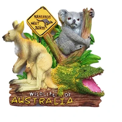 Image of Australia Animal kangaroo Koala crocodile Fridge magnet Travel Sticker Souvenir,Home &amp; Kitchen Decoration. refrigerator