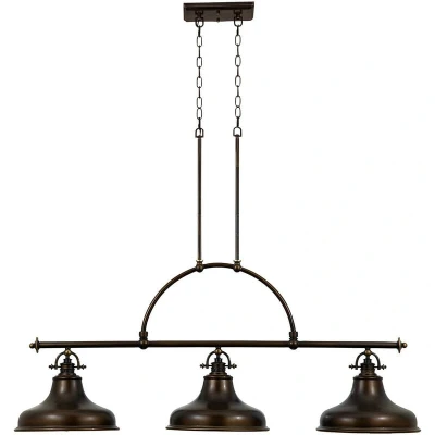 Image of Emery 3 Light Pendant Bar Chandelier Palladian Bronze, E27