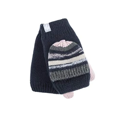 Image of HEAT HOLDERS Ladies Converter Heatweaver Thermal Winter Warm Mitt Mitten Gloves (Blue/Dusted Pink Bronte)