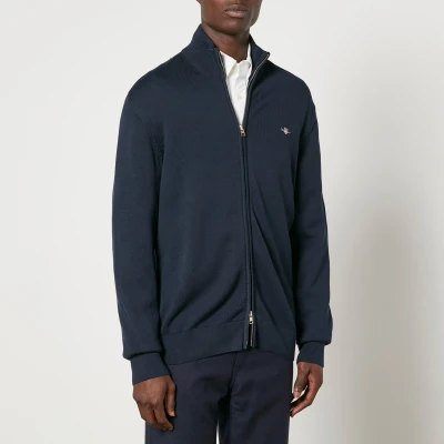 Image of GANT ZIP Cardigan Cardigan, Men&#039;s, Size: Medium, Evening blue