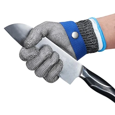 Image of ThreeH Cut Resistant Gloves Stainless Steel 316L Wire Mesh Butcher Level 5 Protection Working Glove GL09 XS(One Glove)