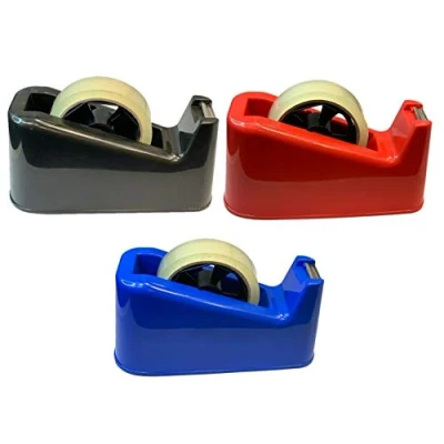 Image of Large Tape Dispenser Heavy Duty Desktop Office SELLOTAPE CELLOTAPE Pack Holder (Black)
