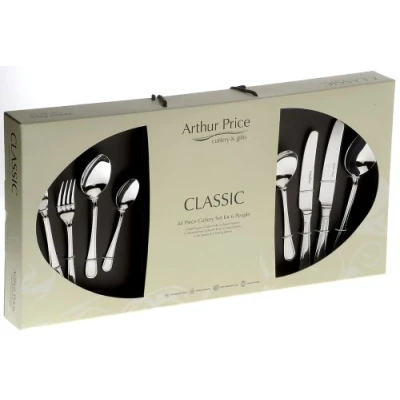 Image of Arthur Price Classic Bead 44 Piece Cutlery Gift Box Set FREE Extra Six Tea Spoons