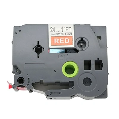 Image of BROVACS 1 Pack White on Red Label Tape Compatible for Brother P Touch TZ 455 TZe 24mm 1&quot; OPA1145E
