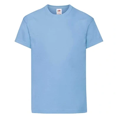 Image of Fruit of the Loom Unisex Kid&#039;s Original T Shirt, Sky Blue, 7 8 Years
