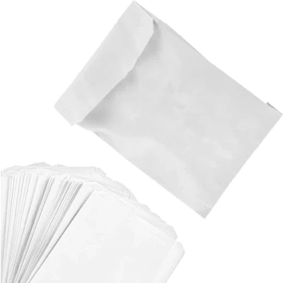 Image of AMD Nexus (6&quot; x 6&quot;) Greaseproof Food Paper White Bags (Pack of 100) Eco Friendly &amp; Bio Degradable Grease Resistant Proof Bag For Sandwiches, Fries, Chips, Sweets, Candies etc