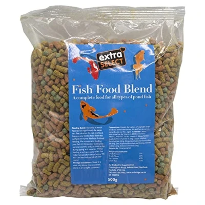 Image of Extra Select Fish Food Blend Variety Mix Pond Sticks &amp; Pellets, Complete Nutrition for Koi Goldfish 500g Bag